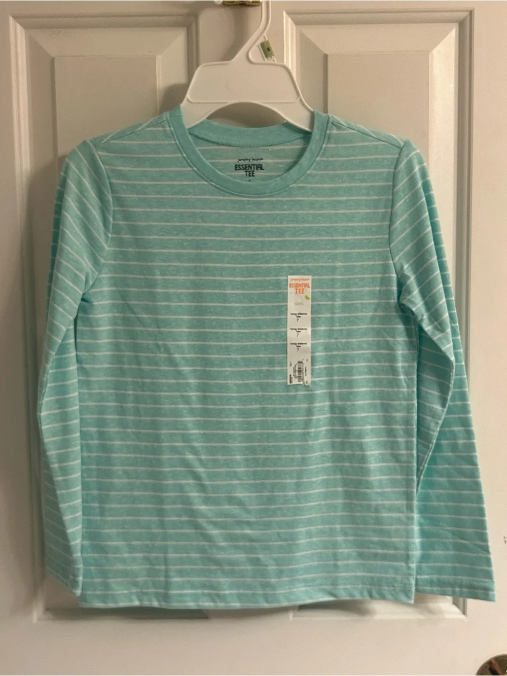 NWT-Boys jumping beans Aqua & White Striped Long Sleeve Tee